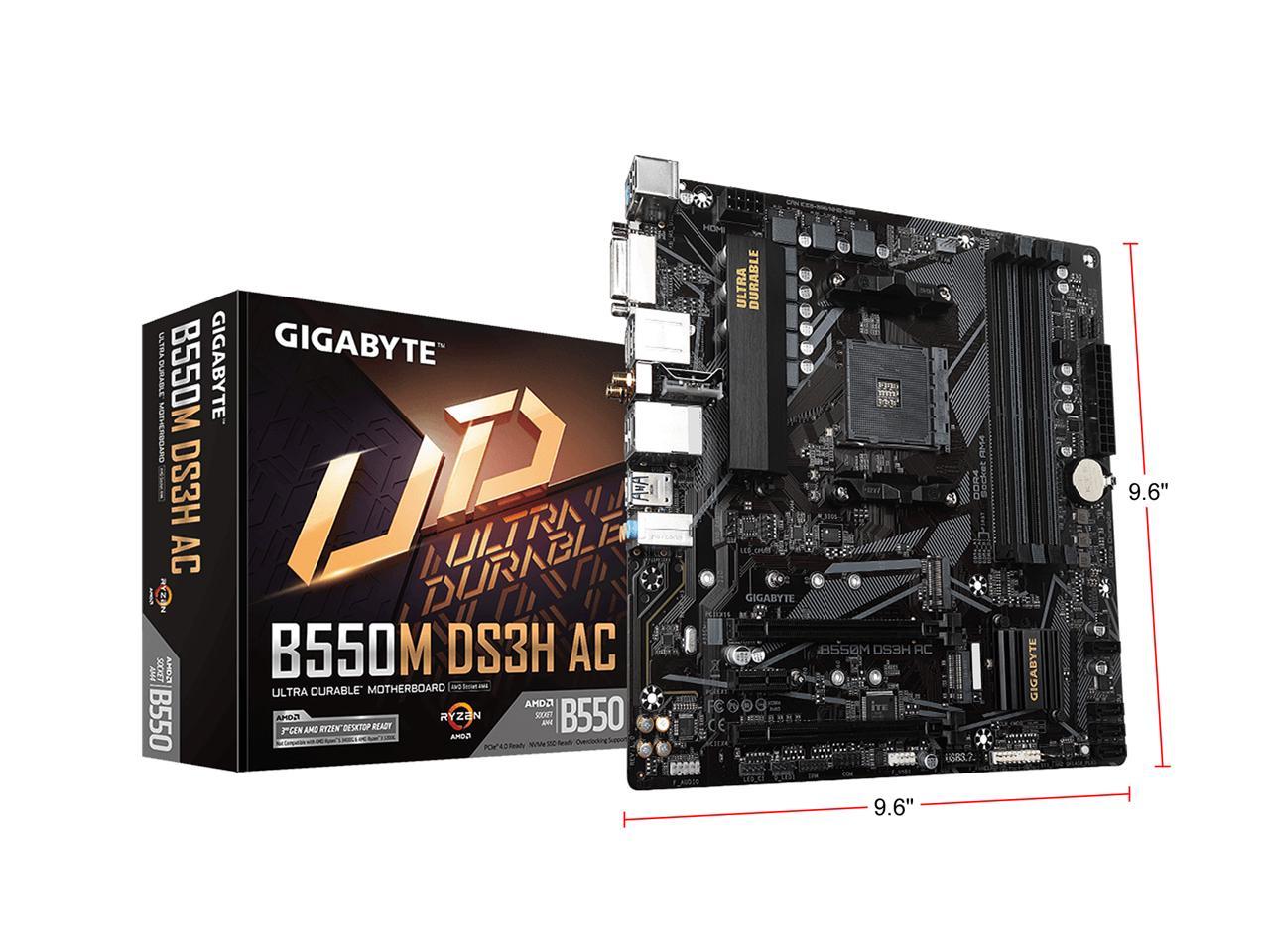 GIGABYTE B550M DS3H AC AM4 Micro ATX AMD Motherboard