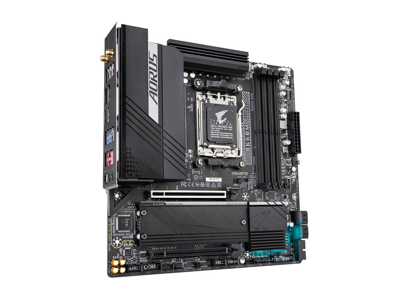 GIGABYTE B650M AORUS ELITE AX AM5 LGA 1718 AMD B650 M-ATX Motherboard ...