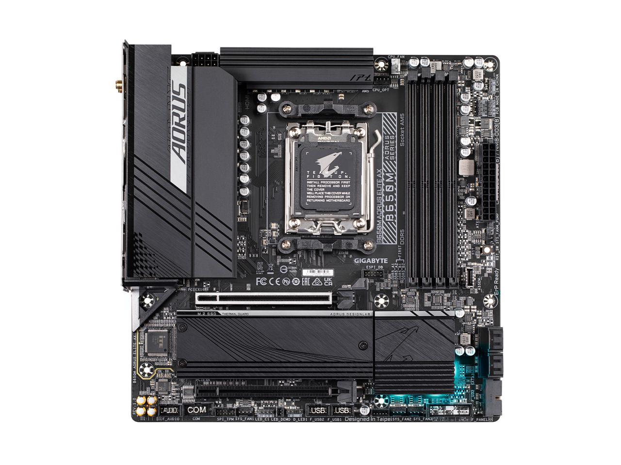 GIGABYTE B650M AORUS ELITE AX AM5 LGA 1718 AMD B650 M-ATX Motherboard ...