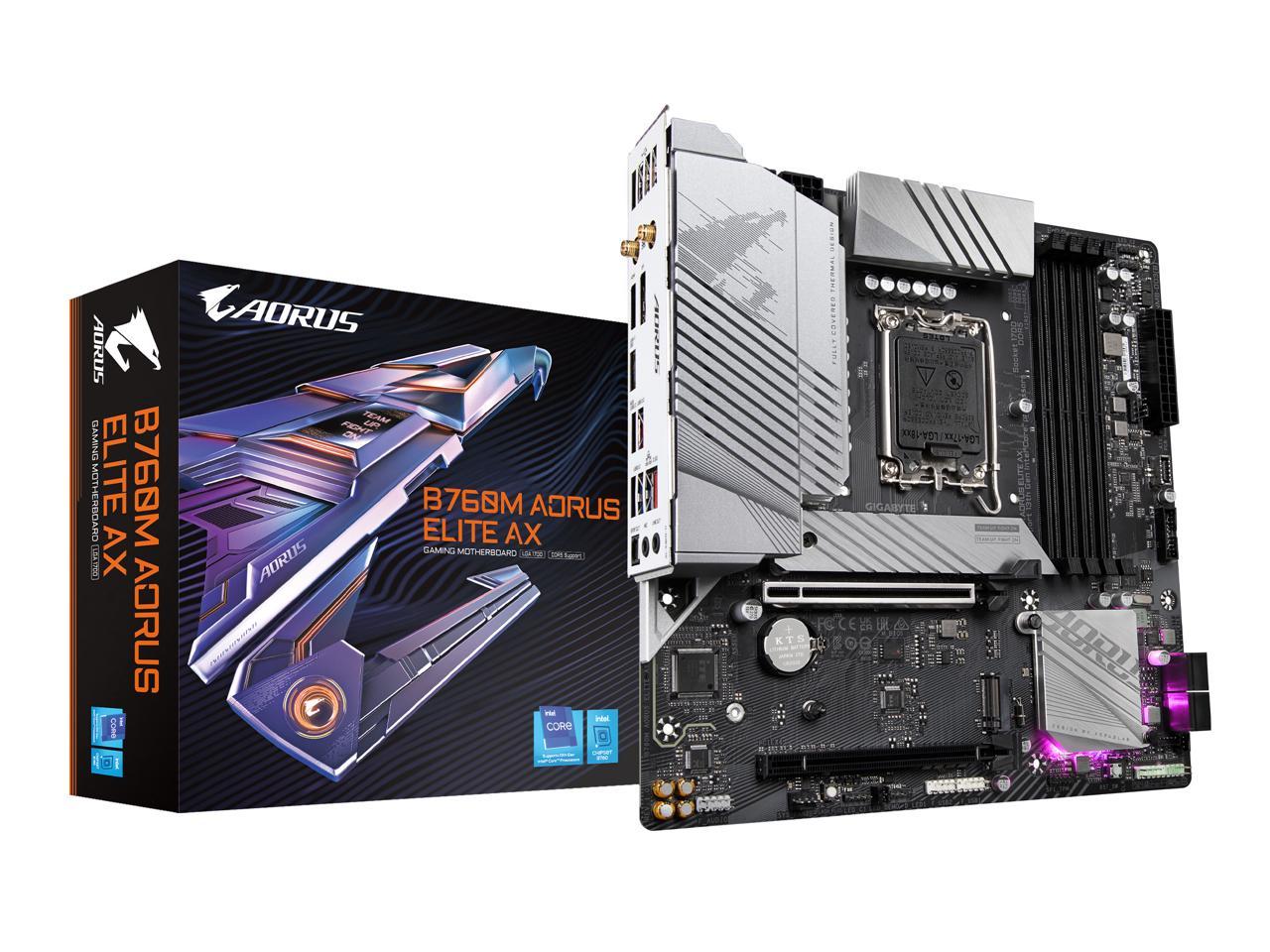 GIGABYTE B760M AORUS ELITE AX LGA 1700 Intel B760 MATX Motherboard