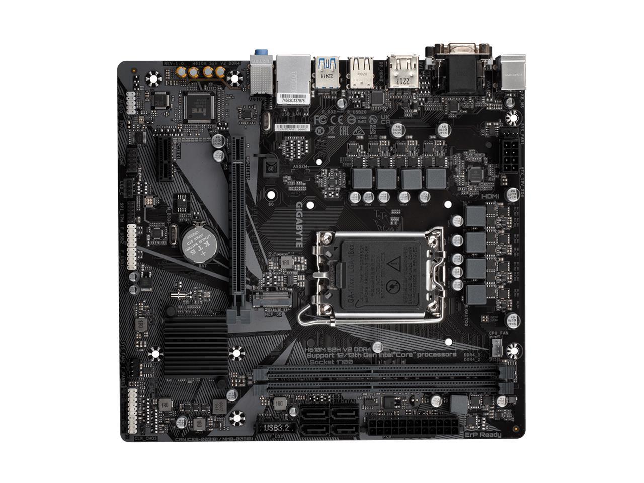 GIGABYTE H610M S2H V2 DDR4 H610 Intel LGA 1700 Micro ATX Motherboard