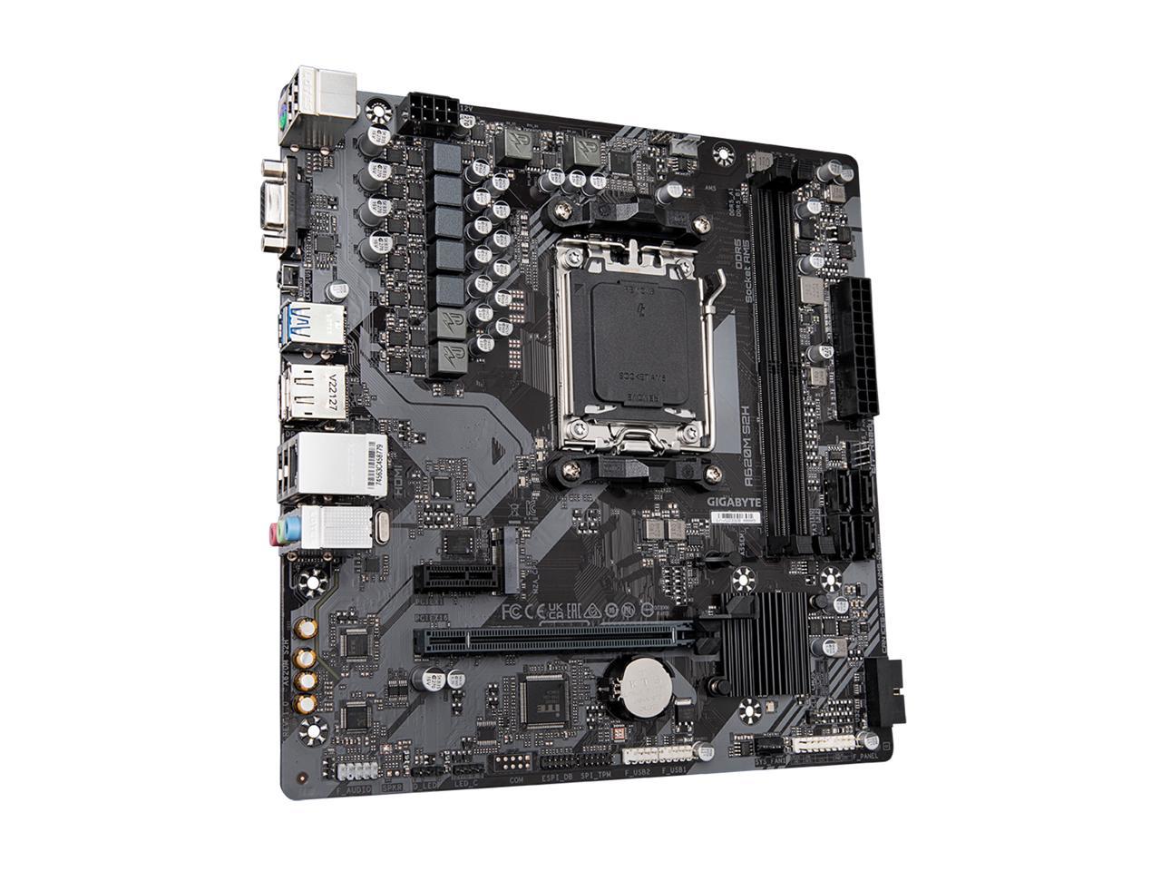 GIGABYTE A620M S2H AM5 LGA 1718 AMD A620 M-ATX Motherboard with 3-Year ...