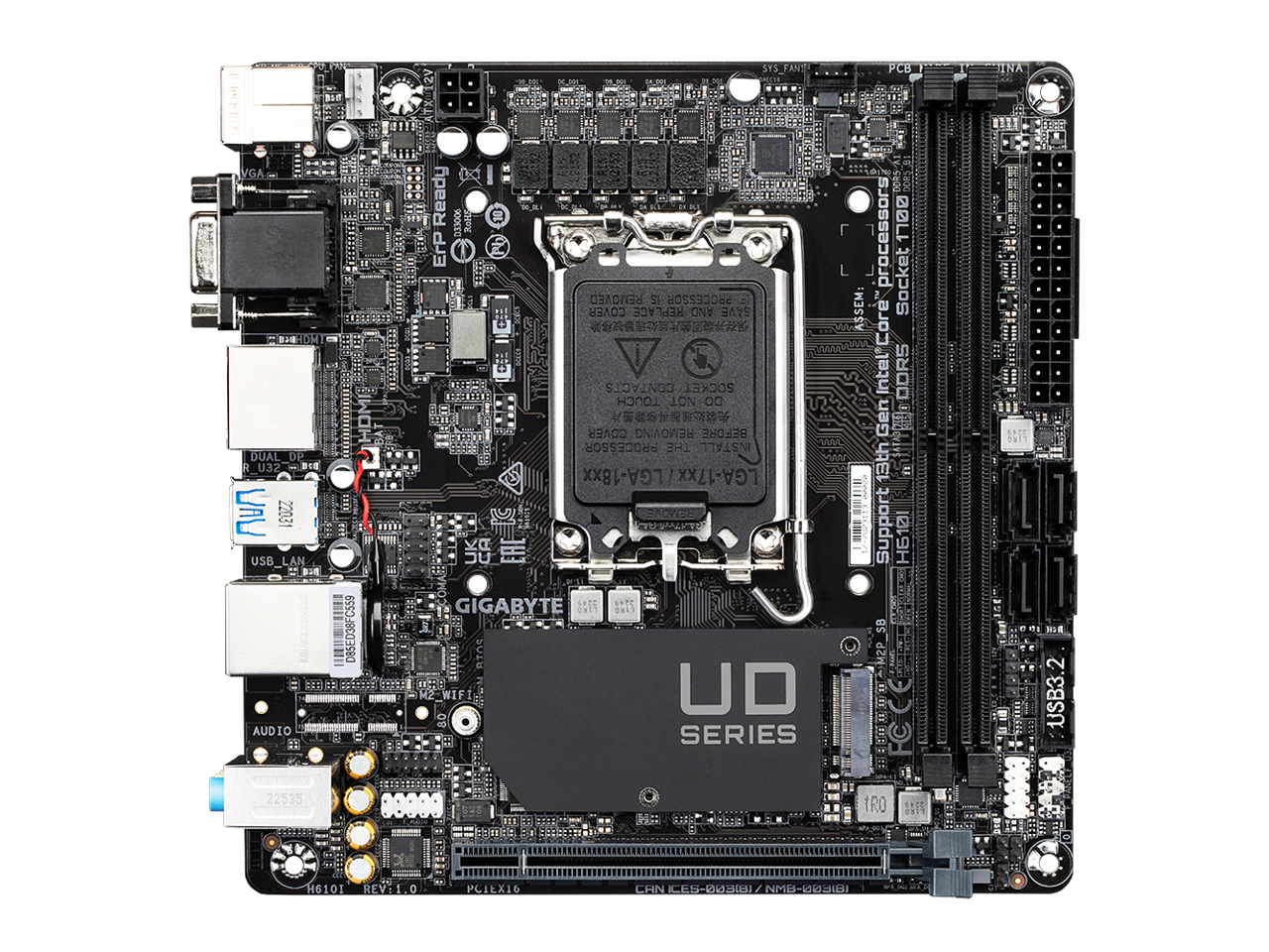 GIGABYTE H610I H610 Intel LGA 1700 Mini-ITX Motherboard with DDR5 ...