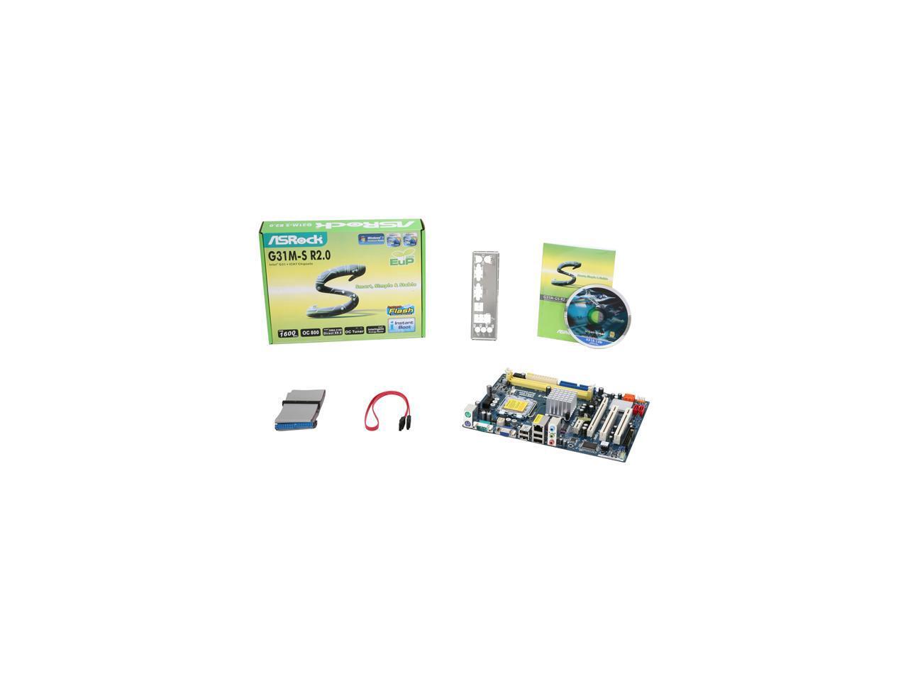 ASRock G31MS R2.0 LGA 775 Micro ATX Intel Motherboard