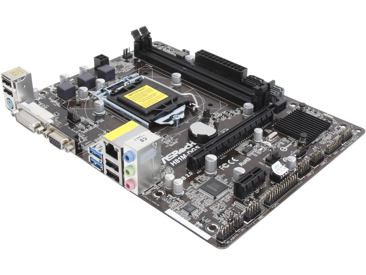 ASRock H81M-DGS R2.0 LGA 1150 Micro ATX Intel Motherboard - Newegg.com