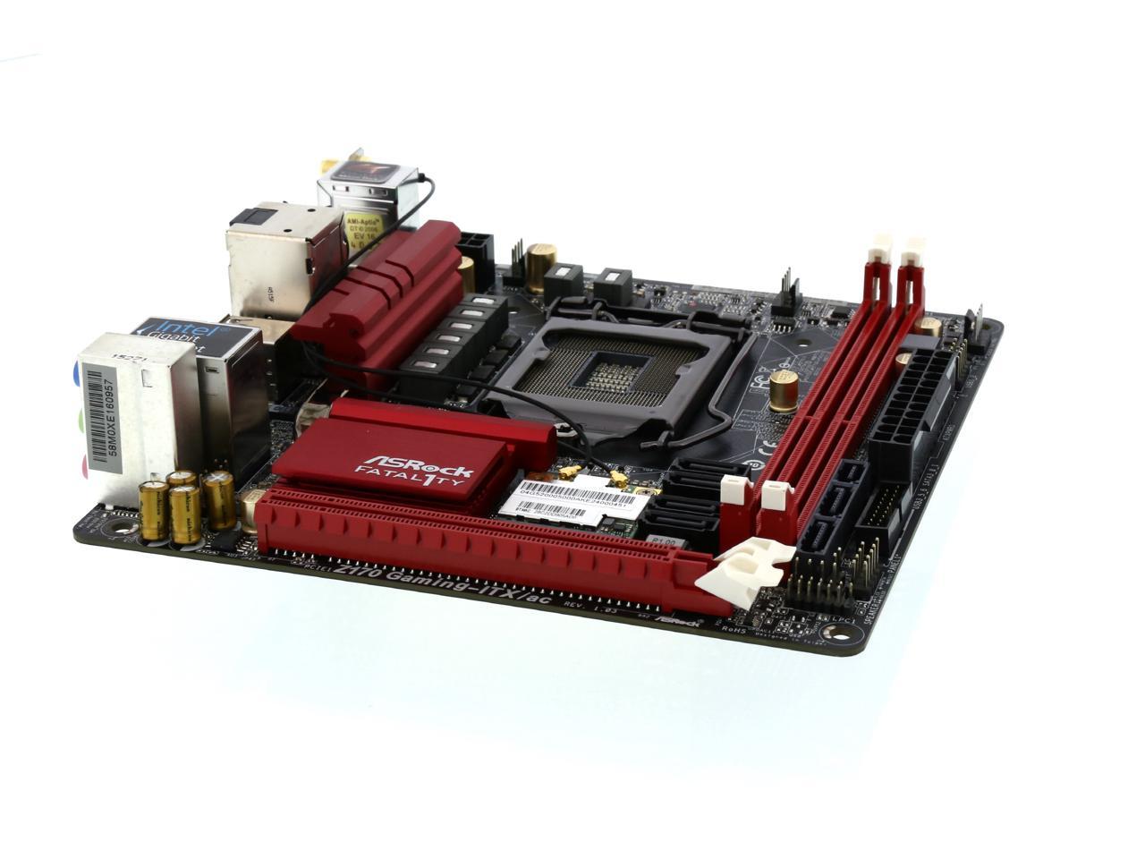 Asrock Asrock Fatal1ty Gaming Z170 Gaming Itx Ac Lga 1151 Mini Itx Intel Motherboard Newegg Com