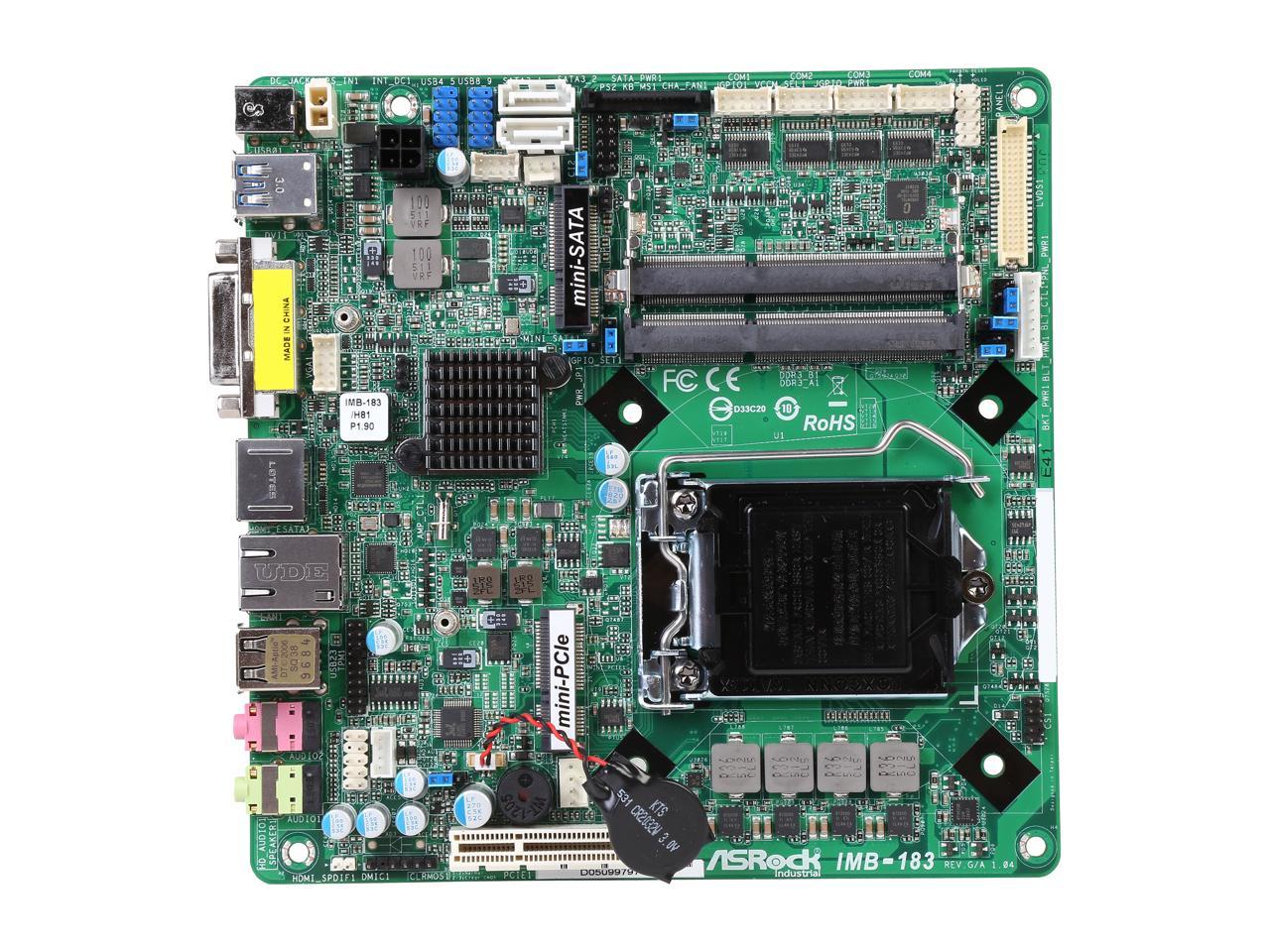 Open Box: ASRock IMB-183 Mini ITX IPC Server Motherboard - Newegg.com