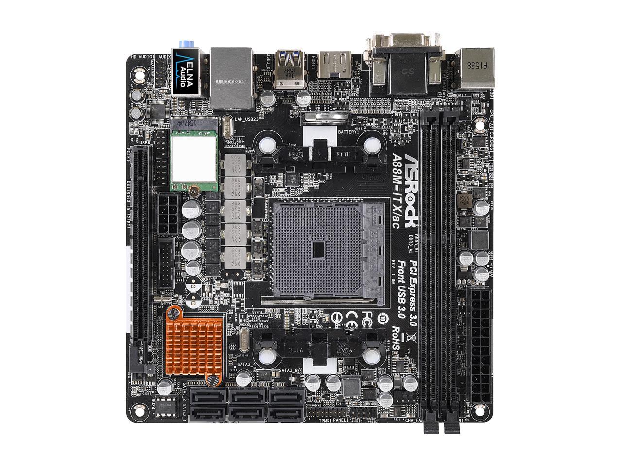 ASRock A88M-ITX/ac FM2+ / FM2 Mini ITX AMD Motherboard - Newegg.com