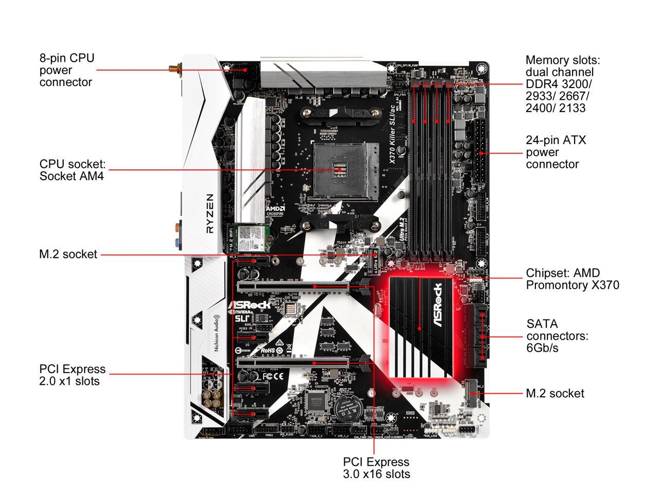 Open Box: ASRock X370 Killer SLI/ac AM4 ATX AMD Motherboard 