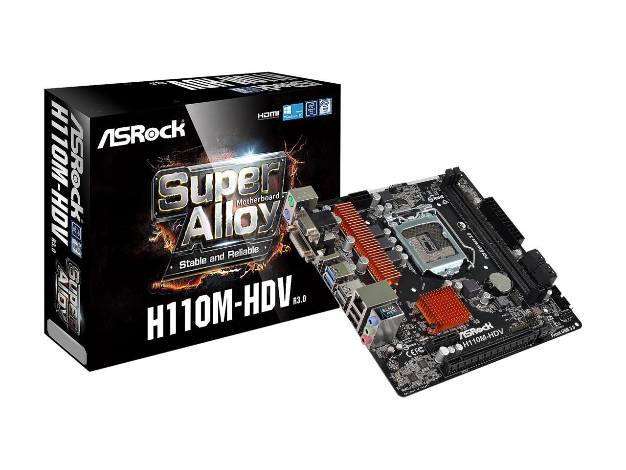 Asrock h110m hdv подключение