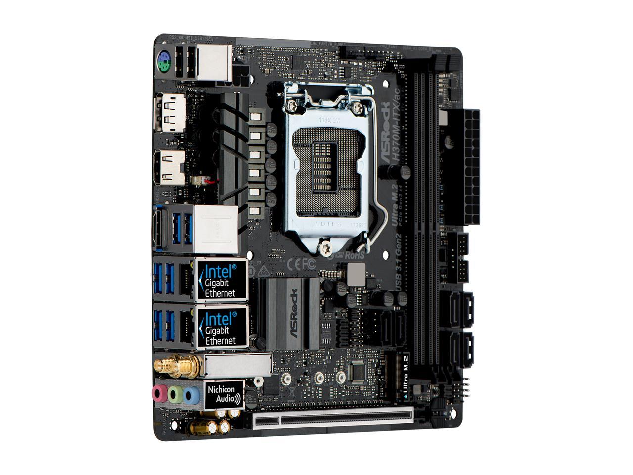 Asrock H370m Itx Ac Lga 1151 300 Series Mini Itx Intel Motherboard Newegg Com