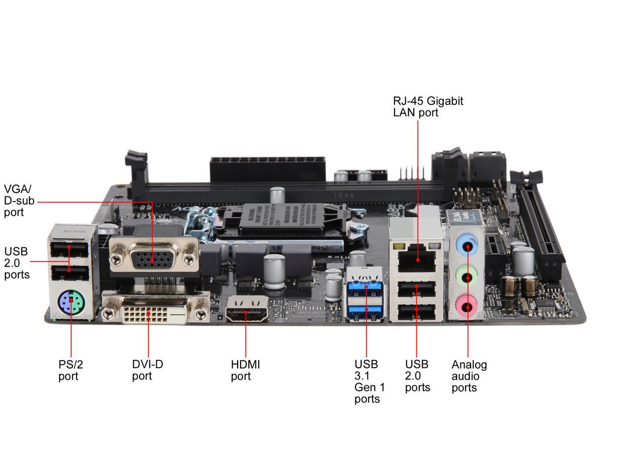 ASRock H310CM-HDV LGA 1151 (300 Series) Micro ATX Intel Motherboard ...