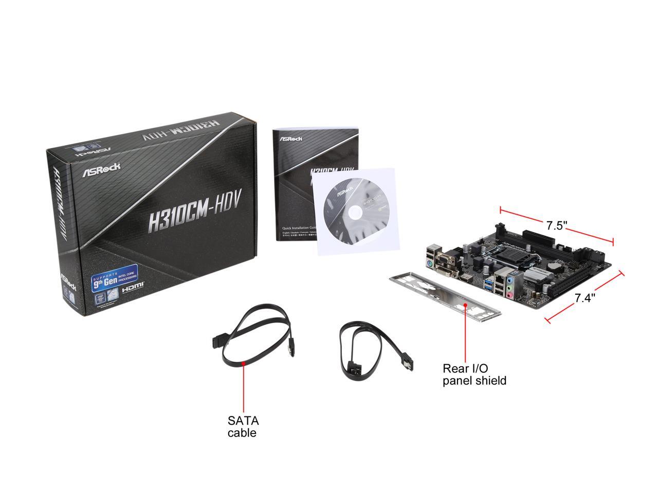ASRock H310CMHDV LGA 1151 (300 Series) Micro ATX Intel Motherboard