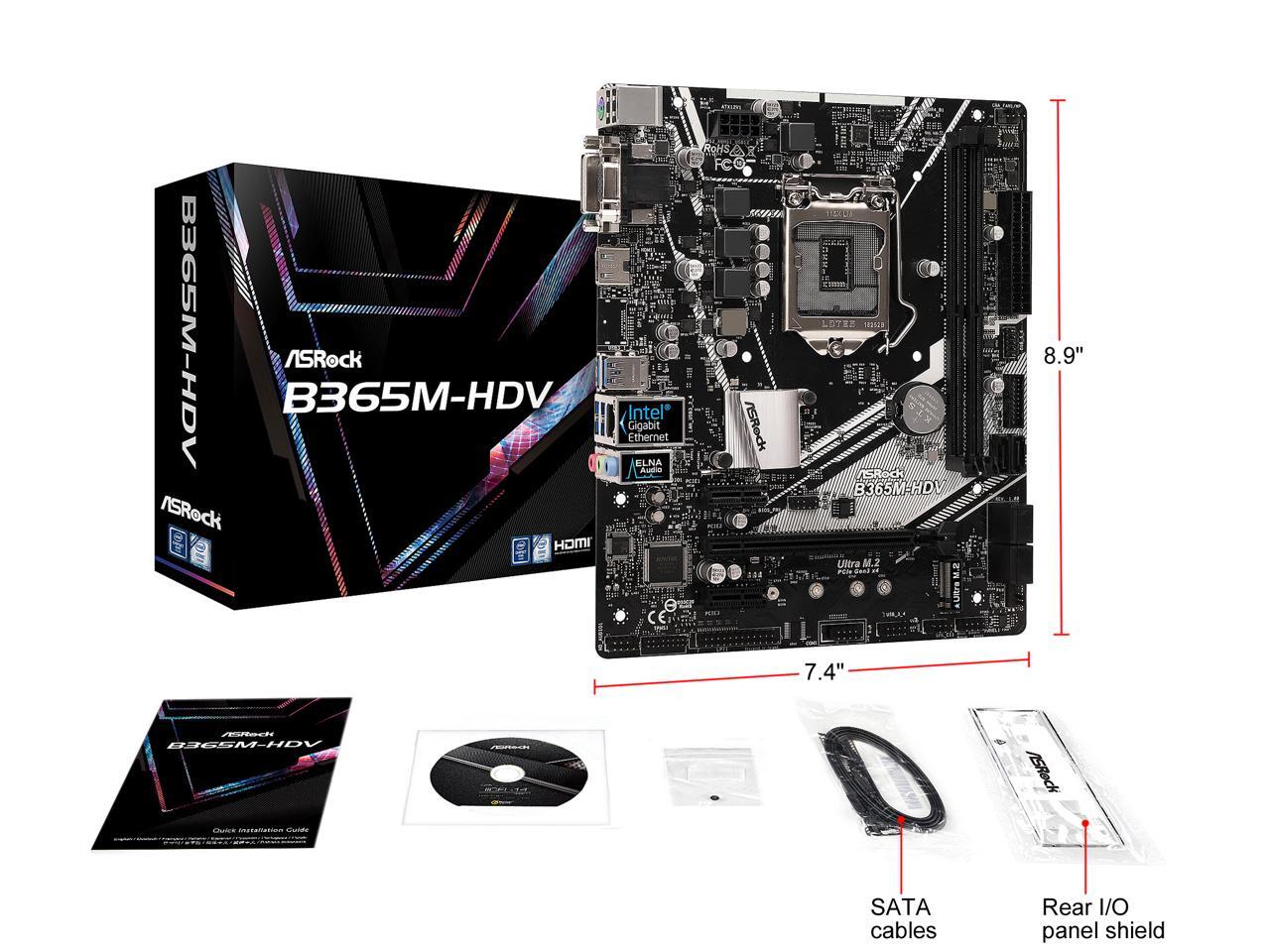 ASRock B365MHDV LGA 1151 (300 Series) Micro ATX Intel Motherboard