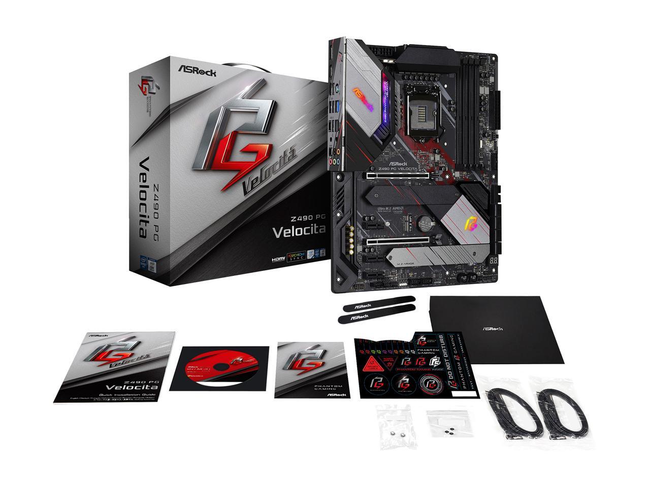 ASRock Phantom Gaming Z490 PG Velocita LGA 1200 ATX Intel Motherboard ...