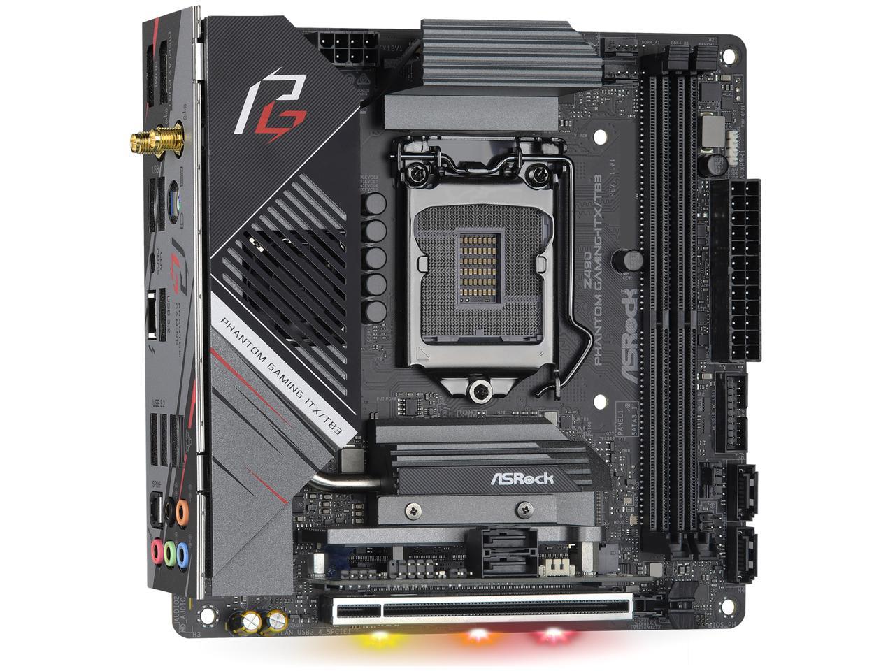 Asrock Z490 Phantom Gaming Itx Tb3 Lga 1200 Mini Itx Intel Motherboard Newegg Com