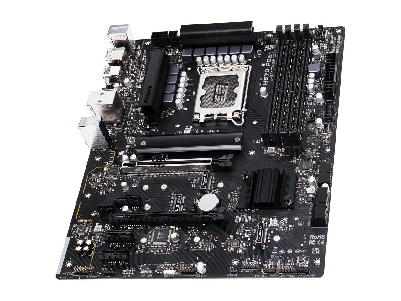 LGA1700 ASRock Motherboard H670 PG Riptide Intel H670 Series CPU Compatible H670 ATX Motherboard 