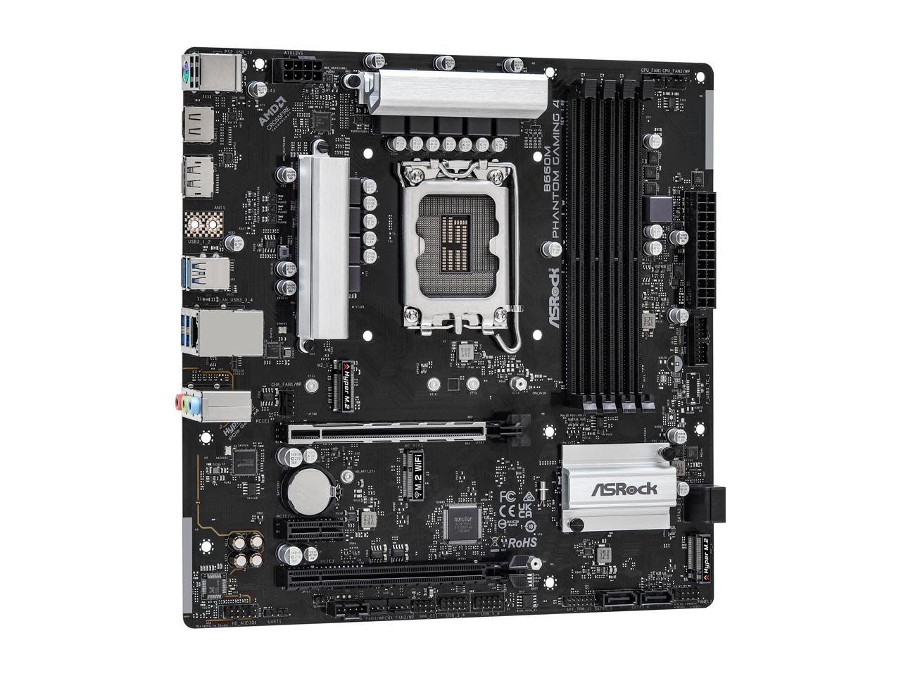 ASRock B660M PHANTOM GAMING 4 LGA 1700 Intel B660 DDR4 Micro ATX ...