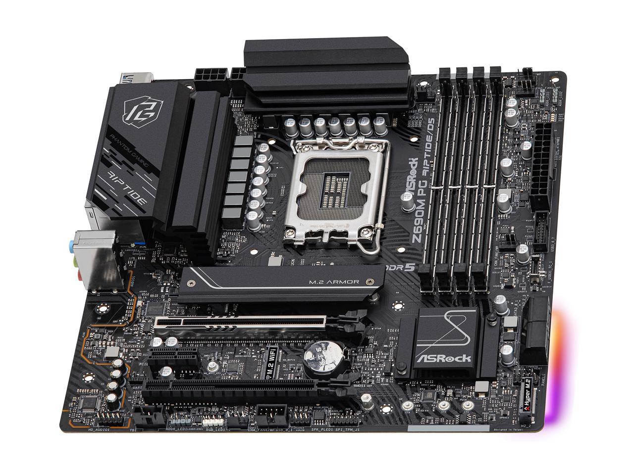 ASRock Z690M PG RIPTIDE D5 LGA 1700 DDR5 Intel Z690 SATA 6Gb S Micro ATX Intel Motherboard