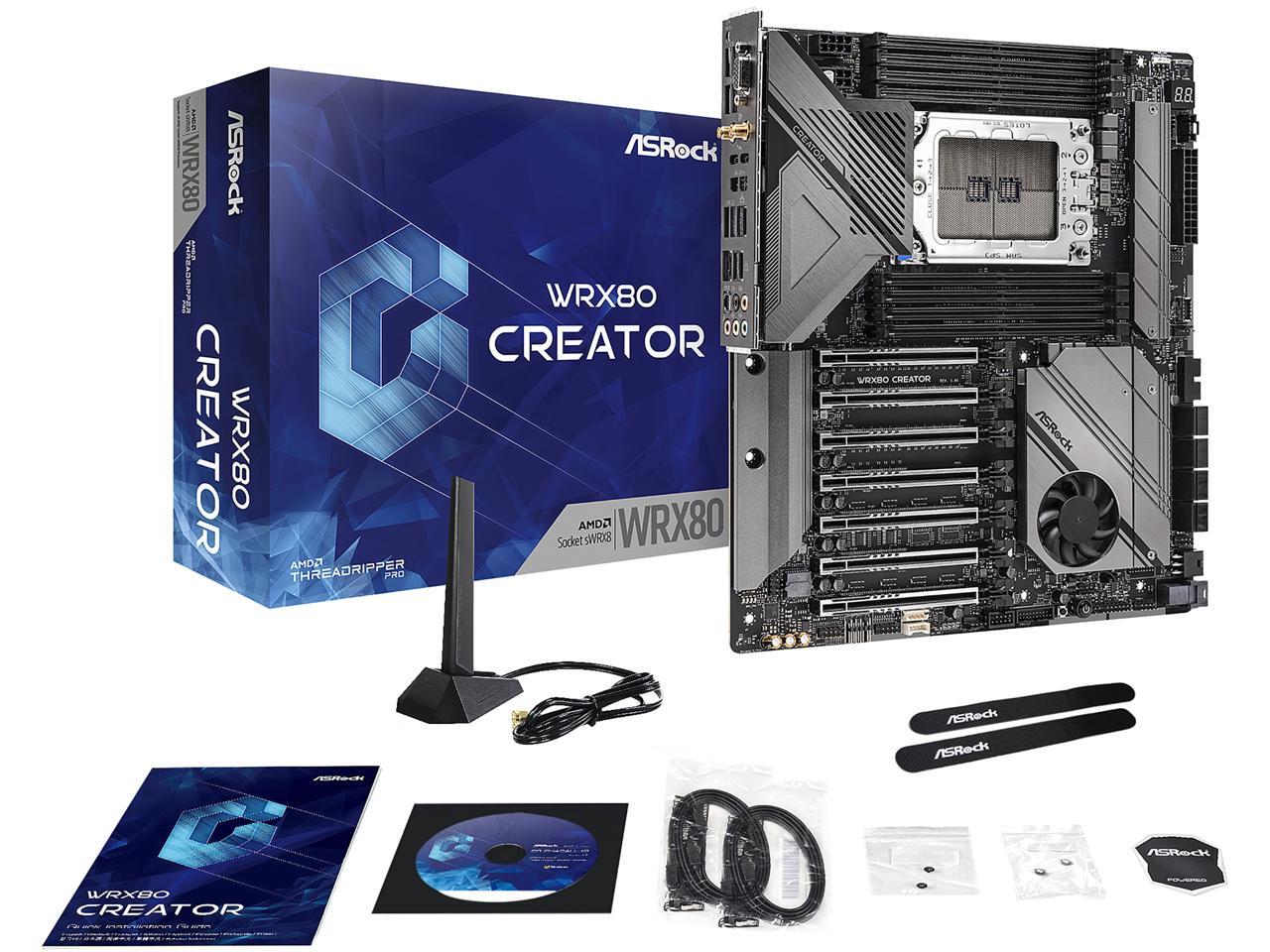 ASRock WRX80 CREATOR sWRX8 Extended ATX AMD Motherboard - Newegg.com