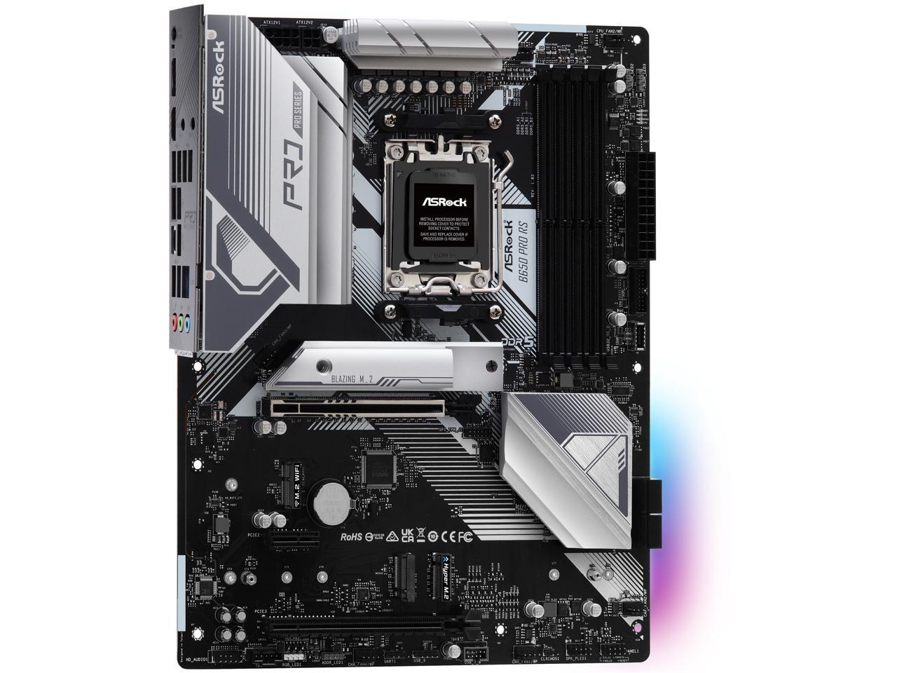 ASRock PRO B650 PRO RS AM5 ATX Mainboard , 4 slots DDR5, PCIE 4.0 x16 ...