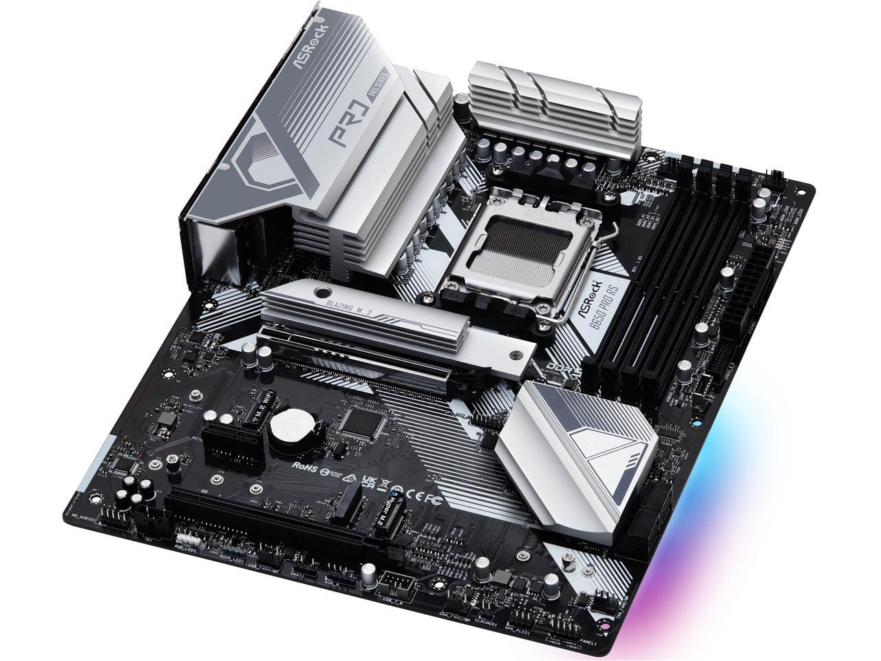 ASRock PRO B650 PRO RS AM5 ATX Mainboard , 4 slots DDR5, PCIE 4.0 x16 ...