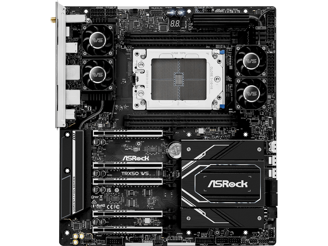 ASRock TRX50 WS sTR5 EATX Form Factor 12.0in x 10.9in, 30.5 cm x 27