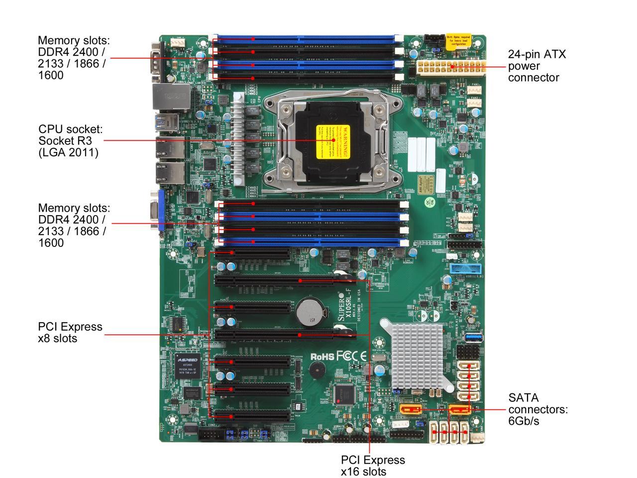 Supermicro Mbd X10srl F O Atx Server Motherboard Newegg Com