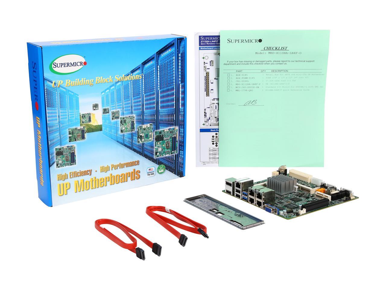 SUPERMICRO MBD-X11SBA-LN4F-O Mini ITX Server Motherboard 