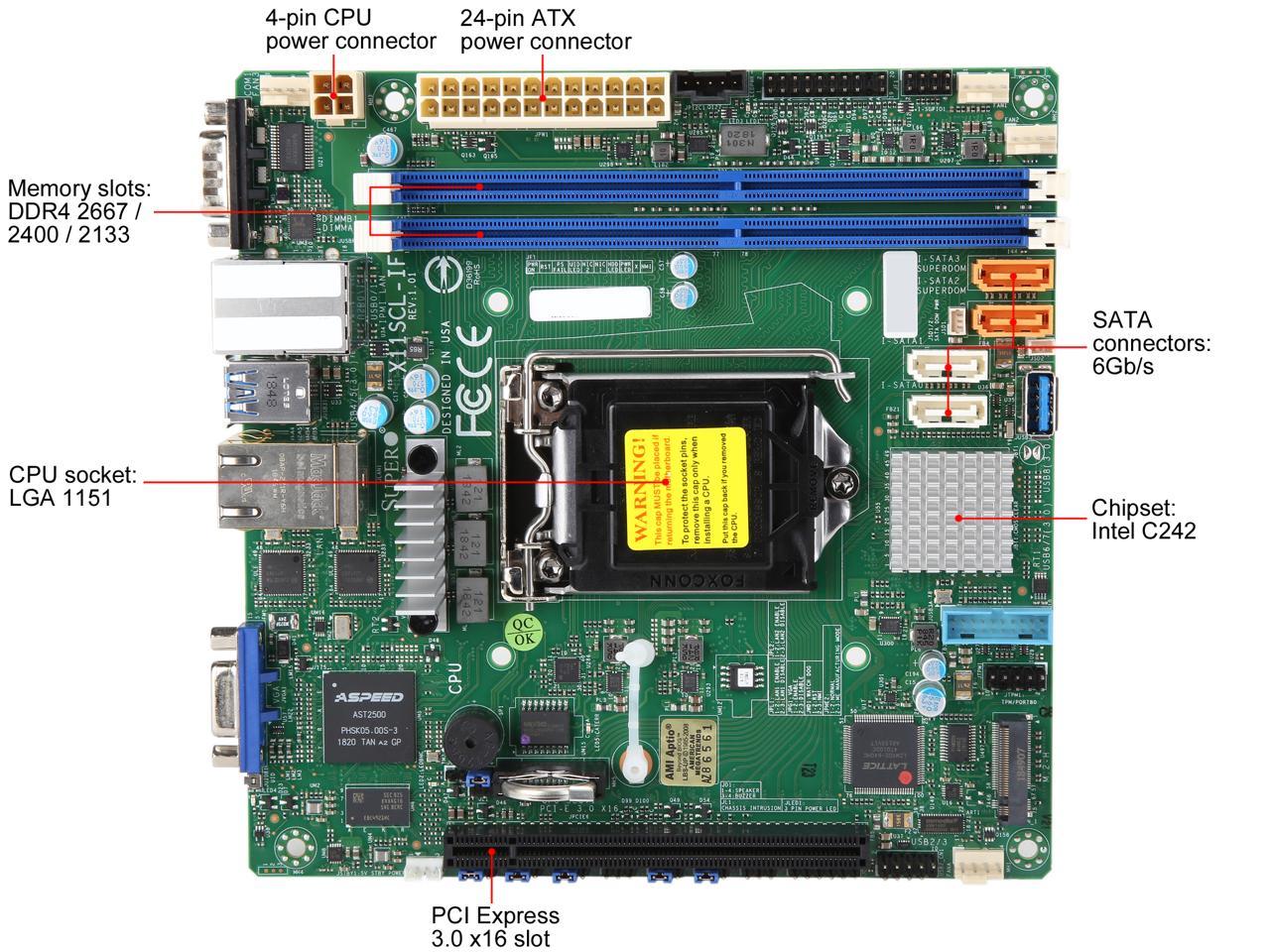 SUPERMICRO MBD-X11SCL-IF-O Mini ITX Server Motherboard - Newegg.com