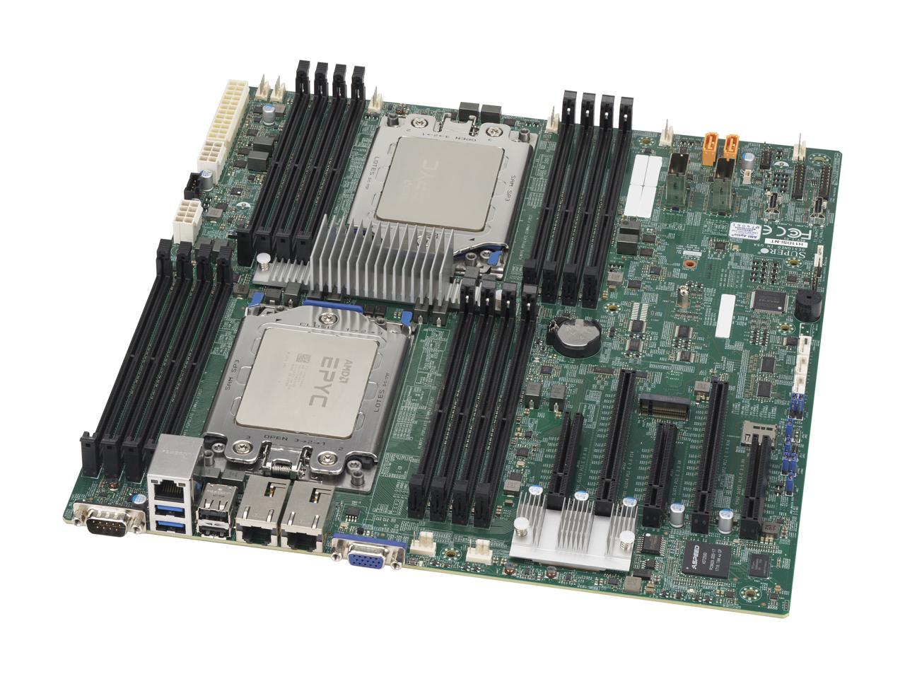SUPERMICRO MBD-H11DSI-NT Mainboard, Factory Installed with 2 x AMD EPYC  Rome 64 Cores 7702 CPU