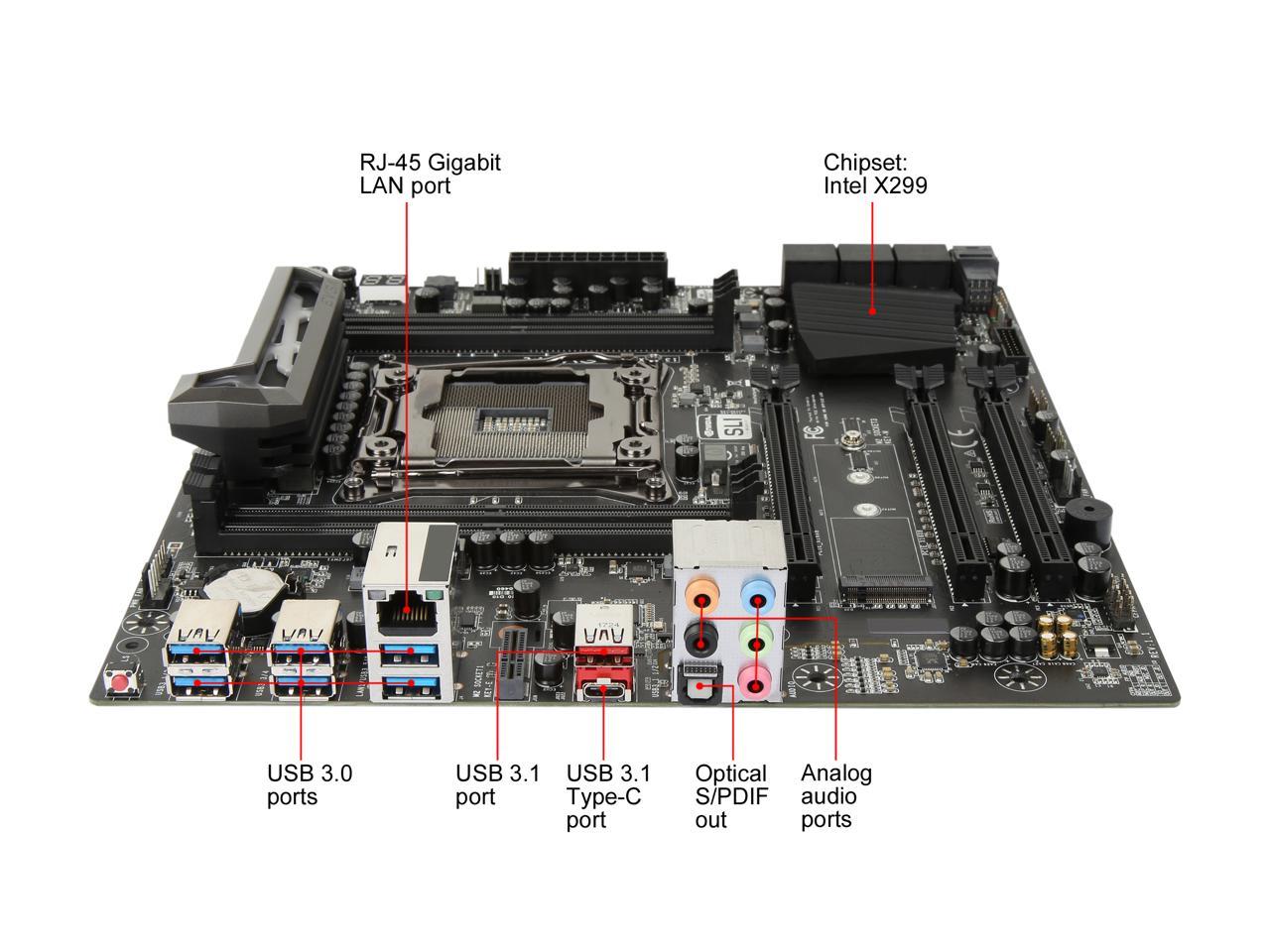 EVGA X299 Micro, 131-SX-E295-KR, LGA 2066, Intel X299, SATA 6Gb/s, USB 3.1,  USB 3.0, mATX, Intel Motherboard