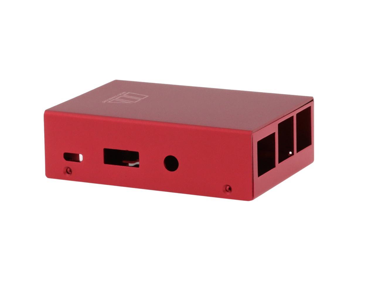 Micro Connectors Ras Pcs Rd Aluminum Raspberry Pi Model B B Case Red Newegg Com