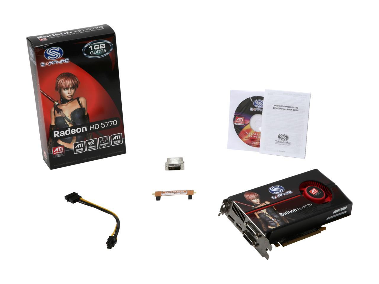 Sapphire 1002l Radeon Hd 5770 Juniper Xt 1gb 128 Bit Video Card Newegg Com