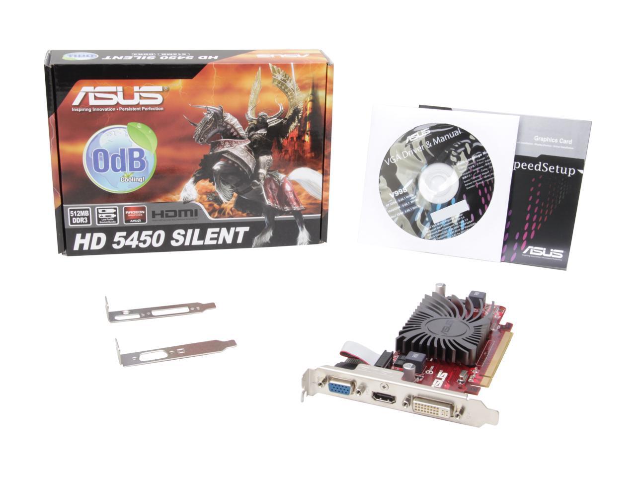 Open Box: ASUS Radeon HD 5450 Video Card EAH5450 SL/DI/512MD3/MG(LP ...