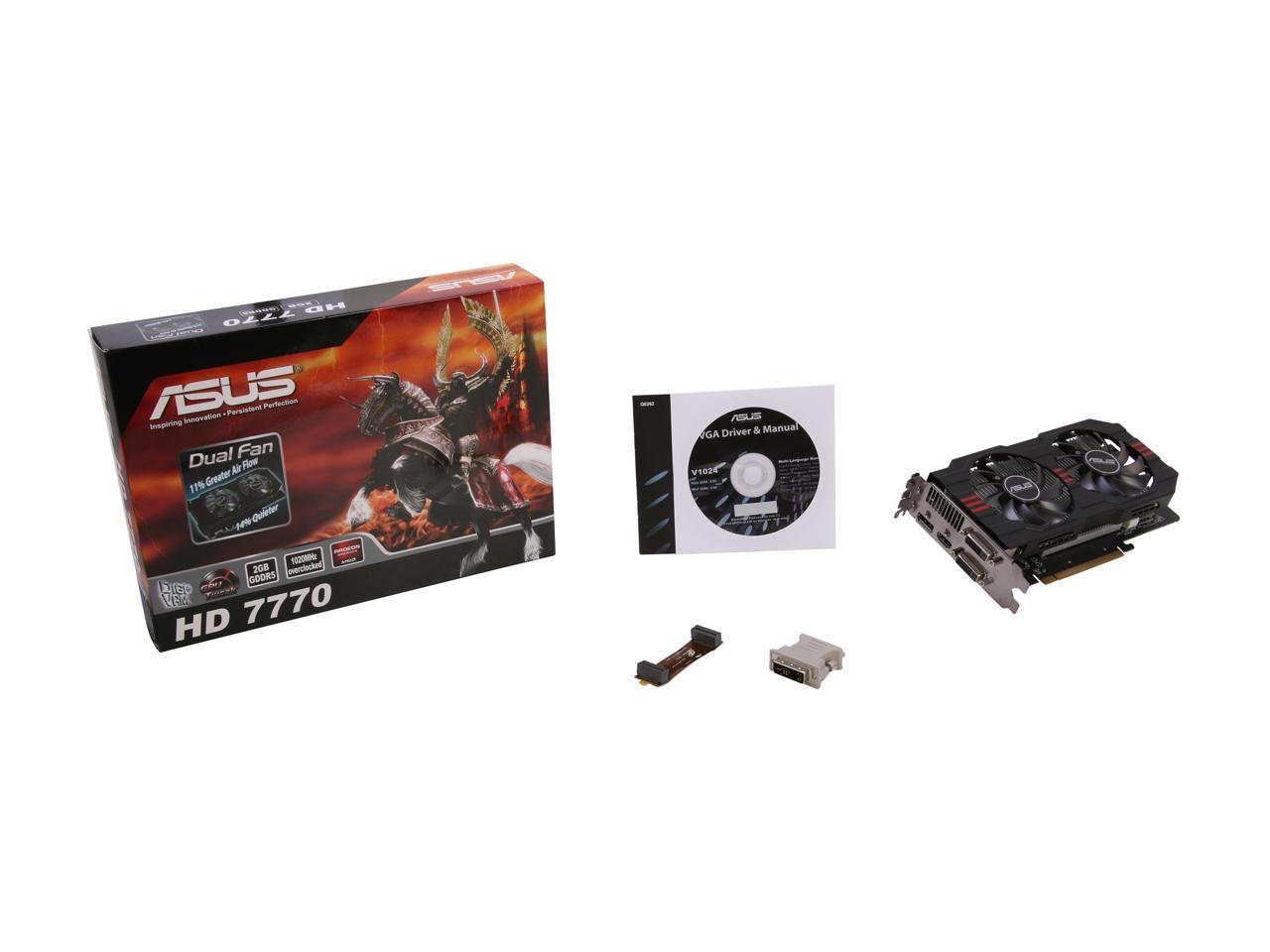 Asus Radeon Hd 7770 Directx 11 Hd7770 2gd5 Video Card Newegg Com