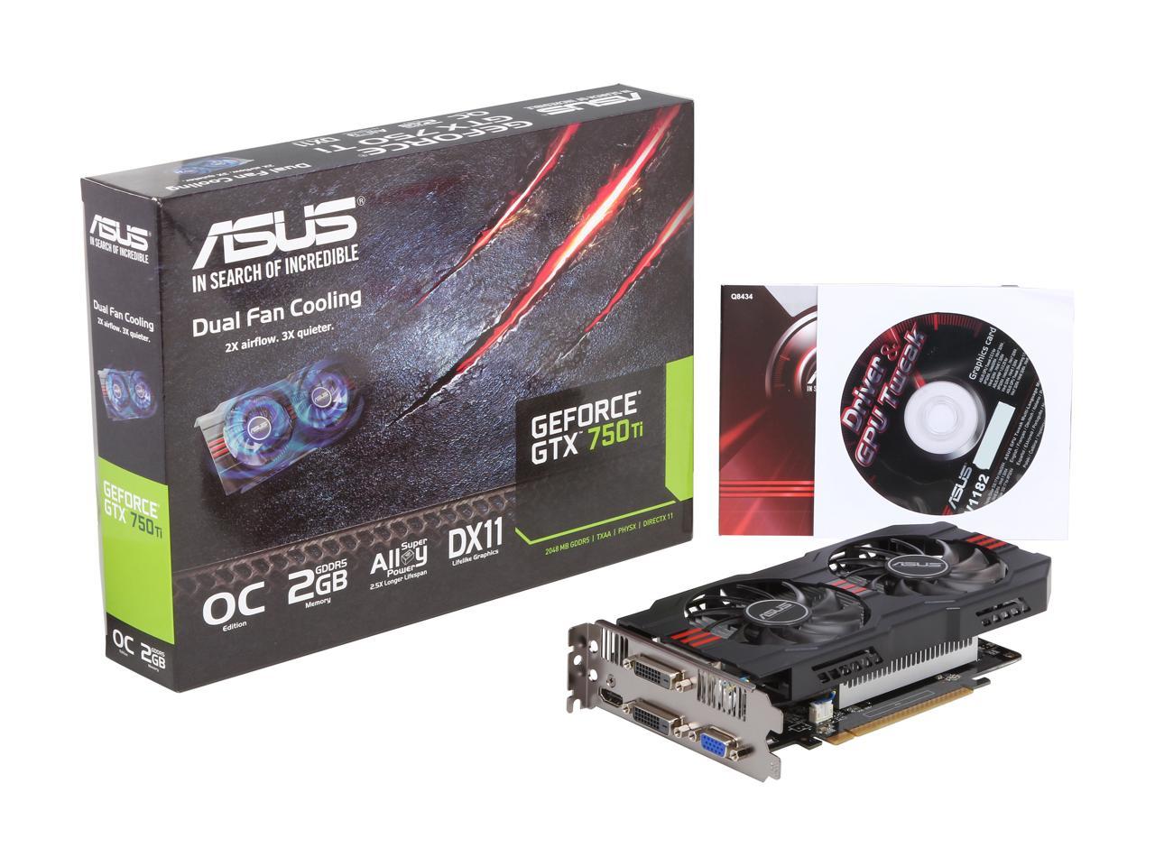 Used - Like New: ASUS GeForce GTX 750 Ti Video Card GTX750TI-OC 