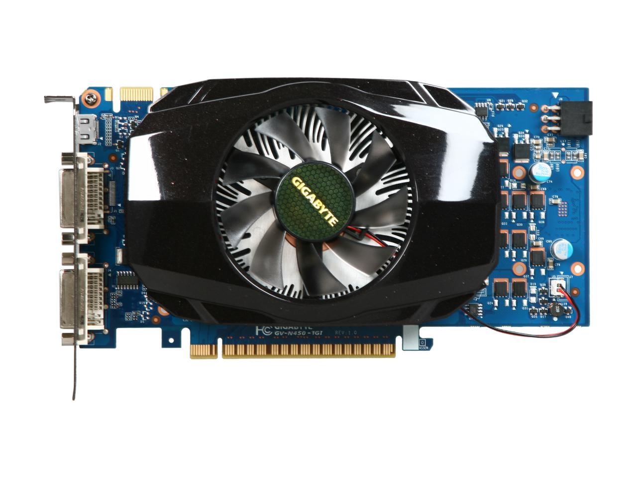 Gigabyte Geforce Gts 450 Fermi Video Card Gv N450 1gi Newegg Com