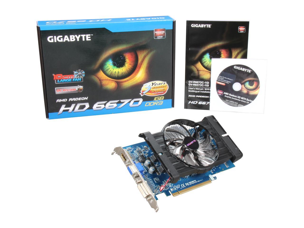 GIGABYTE Radeon HD 6670 Video Card GVR667OC1GI