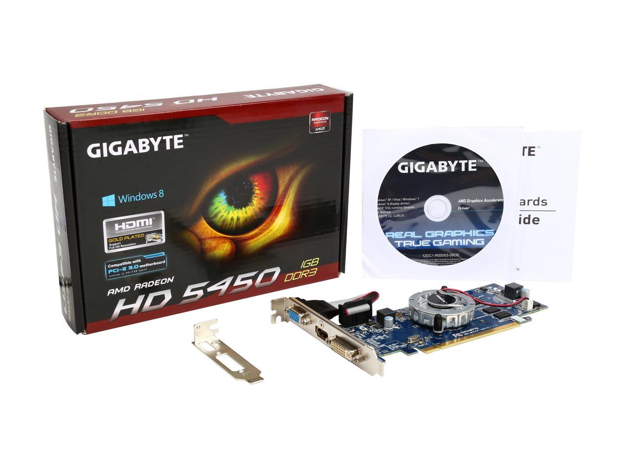 Refurbished Gigabyte Radeon Hd 5450 Gv R545 1gi Rev20 Video Card