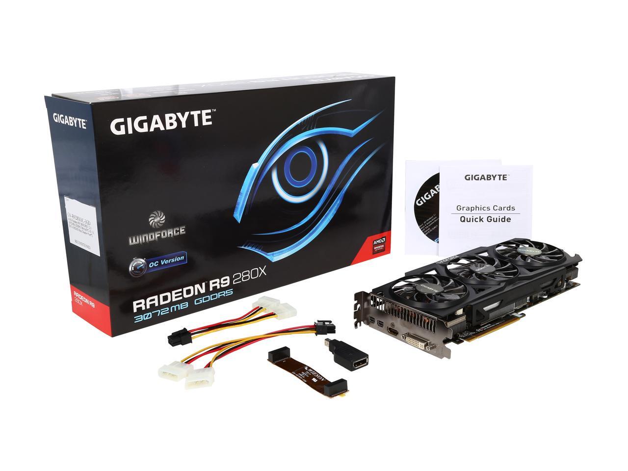 Refurbished GIGABYTE Radeon R9 280X Video Card GVR928XOC3GD REV2