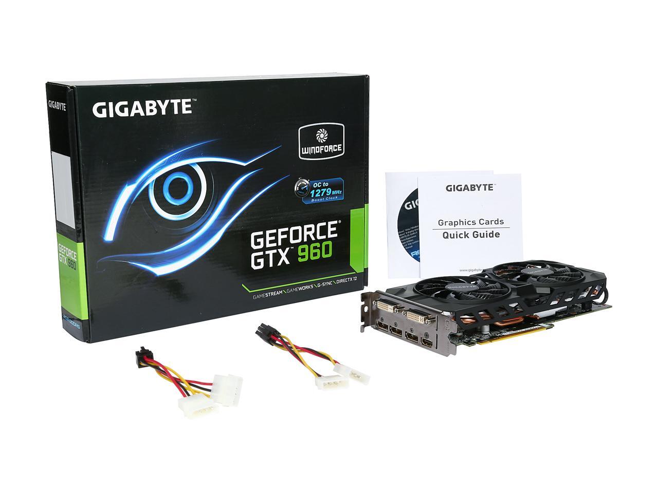 Refurbished Gigabyte GTX 960 Overclocked 2GB GDDR5 Graphics Cards GV