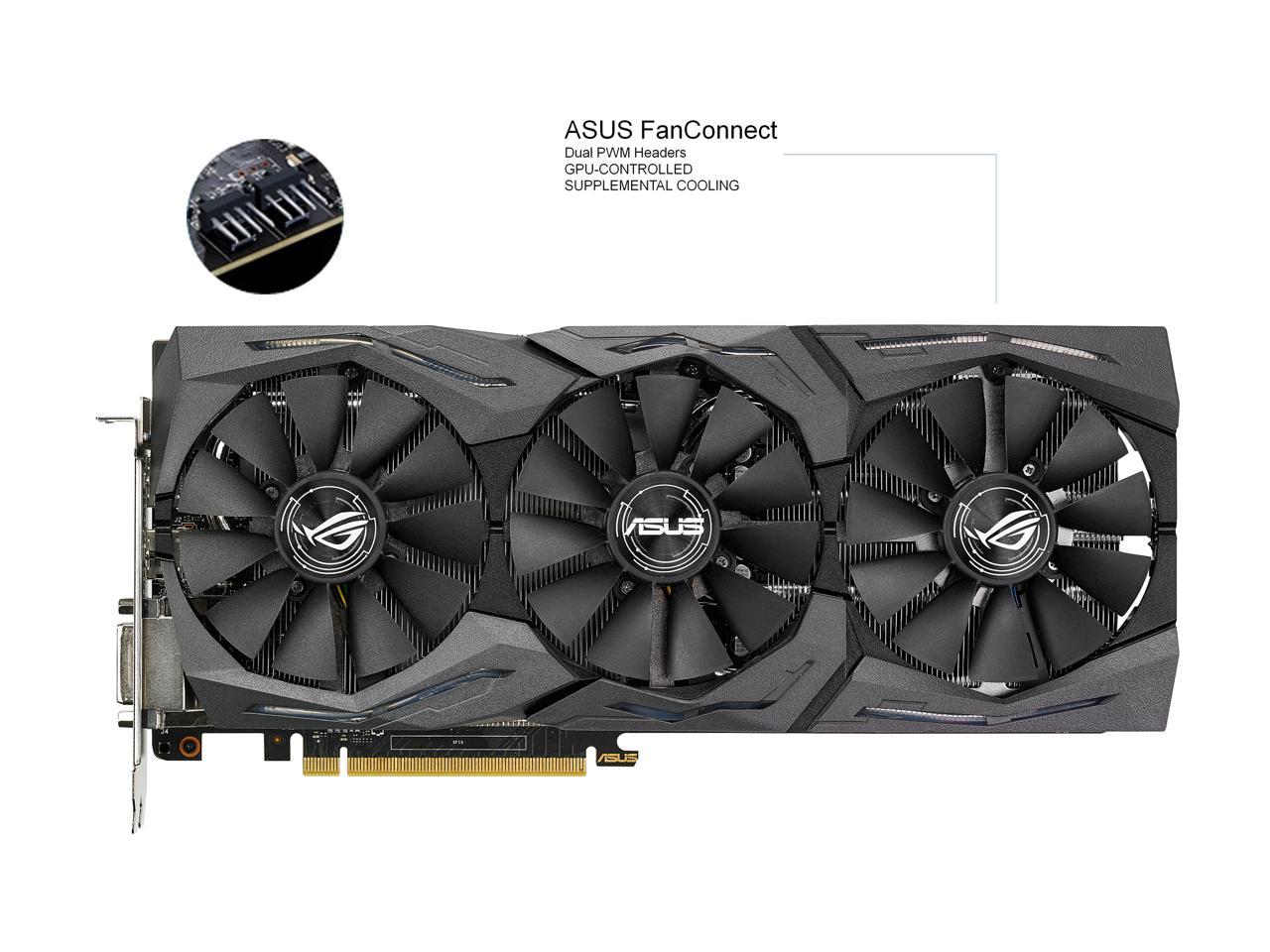 Asus ROG Strix GeForce GTX1070-8G Gaming Grafikkarte Nvidia, PCIe 3.0, 8GB DDR5 Speicher, HDMI, DVI, DisplayPort 