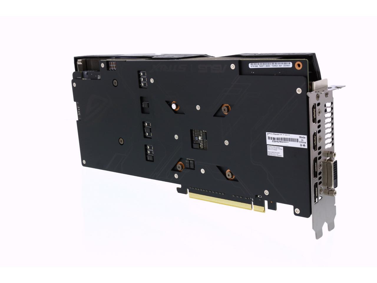 Nvidia, PCIe 3.0, 6GB GDDR5 Speicher, HDMI, DVI, Displayport Asus ROG-Strix-GTX1060-A6G-Gaming Grafikkarte Generalüberholt