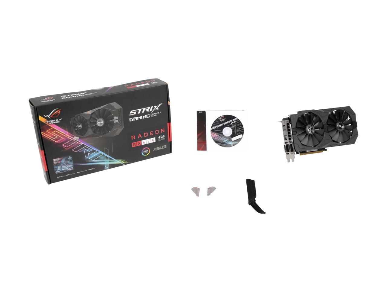 ASUS ROG Radeon RX 470 OC Edition AMD Gaming Graphics Card STRIX-RX470 ...