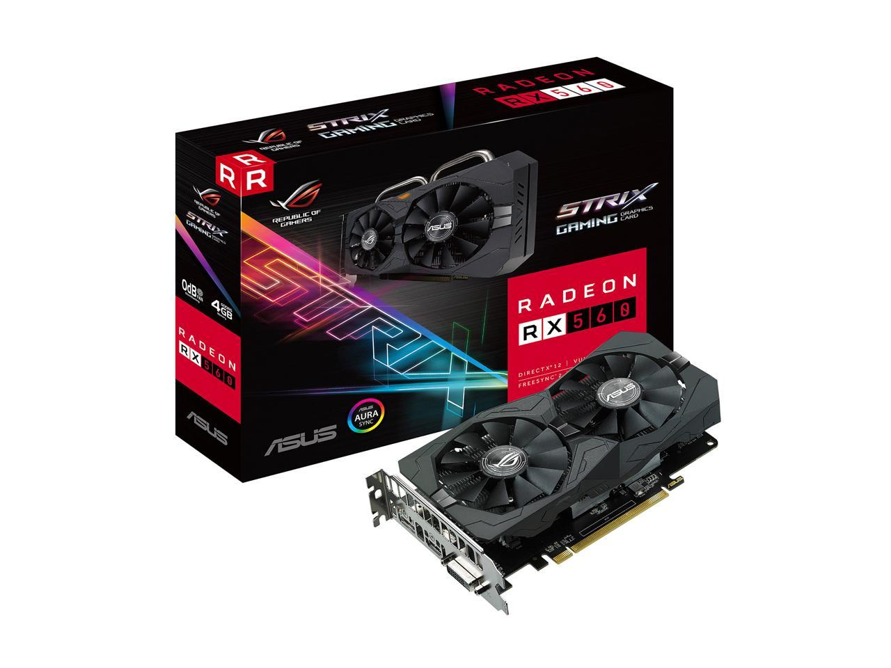 ASUS ROG Strix Radeon RX 560 4GB Gaming GDDR5 DP HDMI DVI AMD Graphics ...