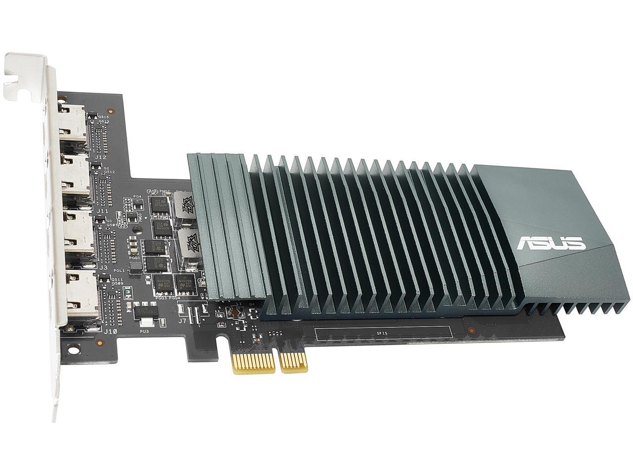 ASUS NVIDIA GeForce GT 710 Graphics Card (PCIe 2.0, 2GB GDDR5 Memory, 4 x  HDMI Ports, Single-slot Design, Passive Cooling)