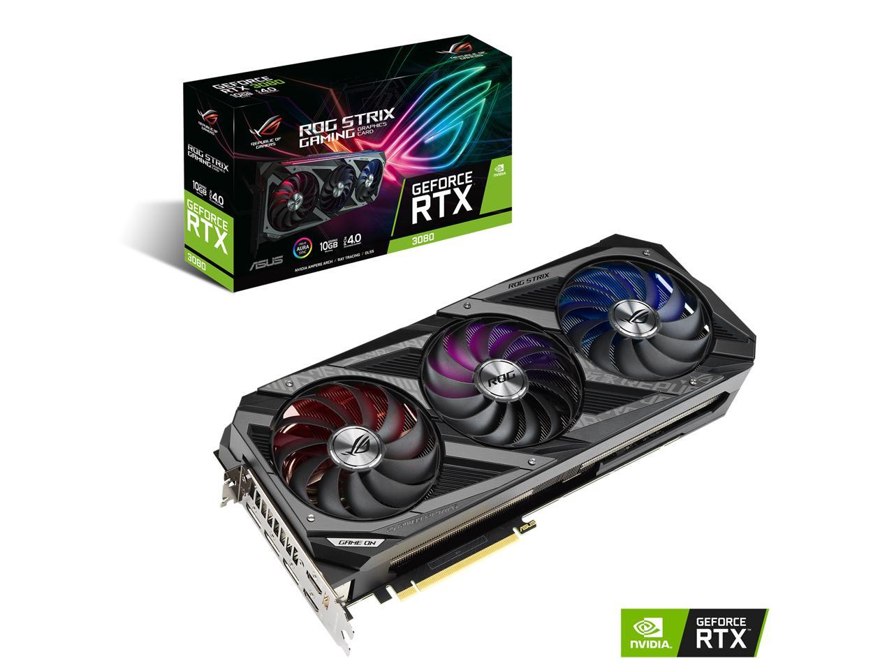ASUS ROG Strix GeForce RTX 3080 10GB GDDR6X PCI Express 4.0 Video Card  ROG-STRIX-RTX3080-O10G-GAMING