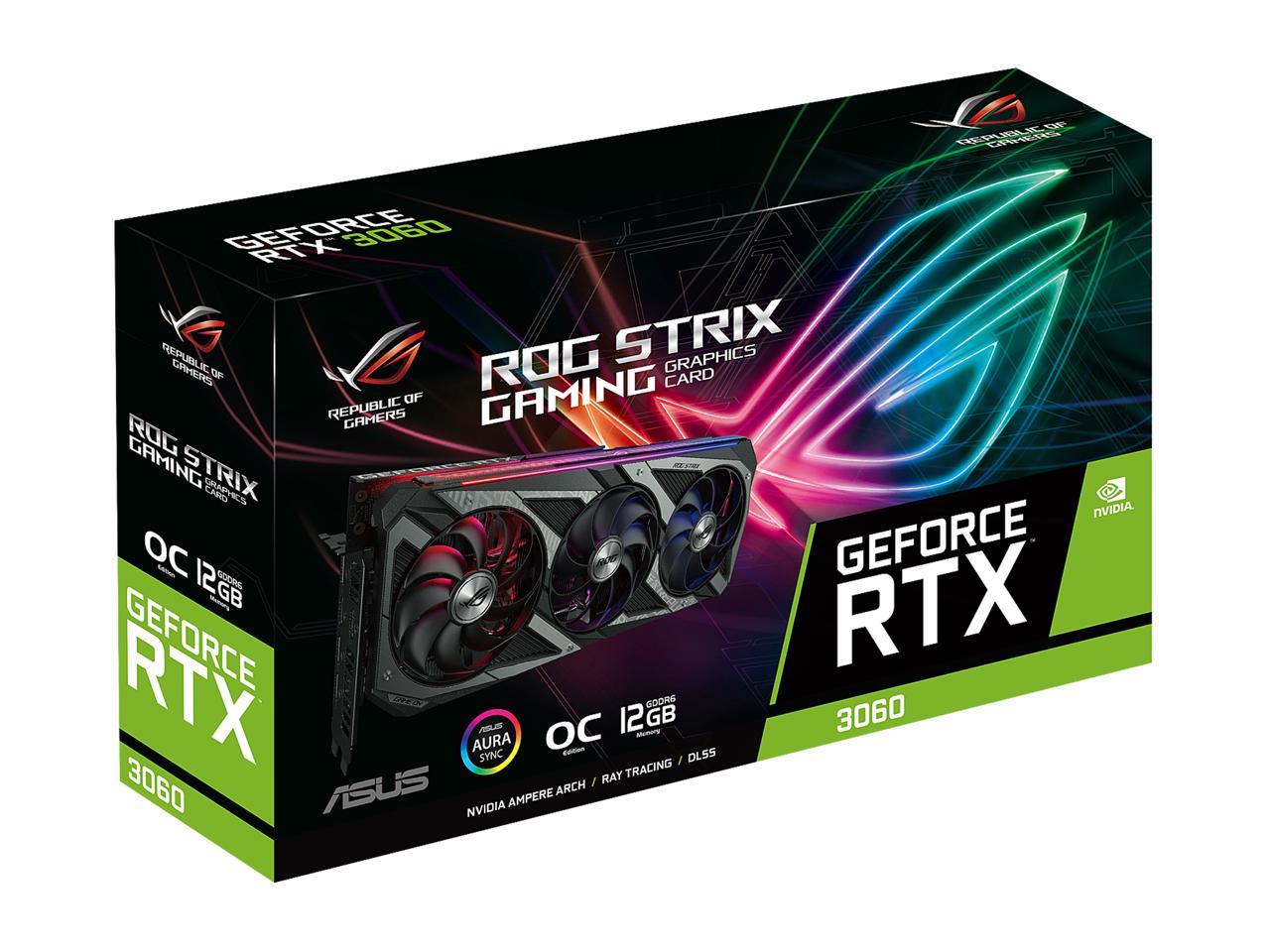 ASUS ROG Strix GeForce RTX 3060 Video Card, OC Edition ROG-STRIX 