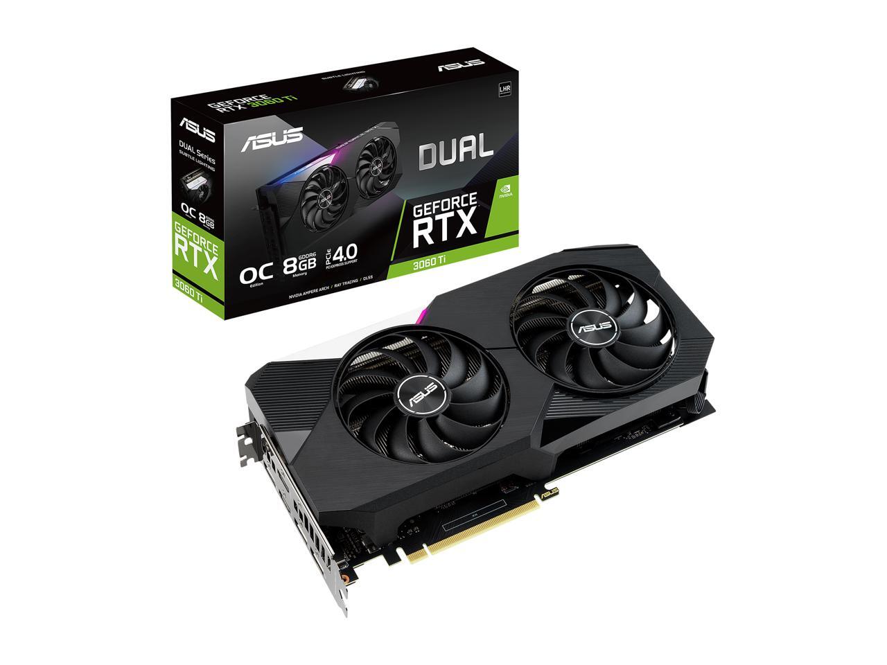 ASUS Dual GeForce RTX 3060 Ti V2 OC Edition 8GB GDDR6 PCI Express 4.0 Video  Card DUAL-RTX3060TI-O8G-V2 (LHR)